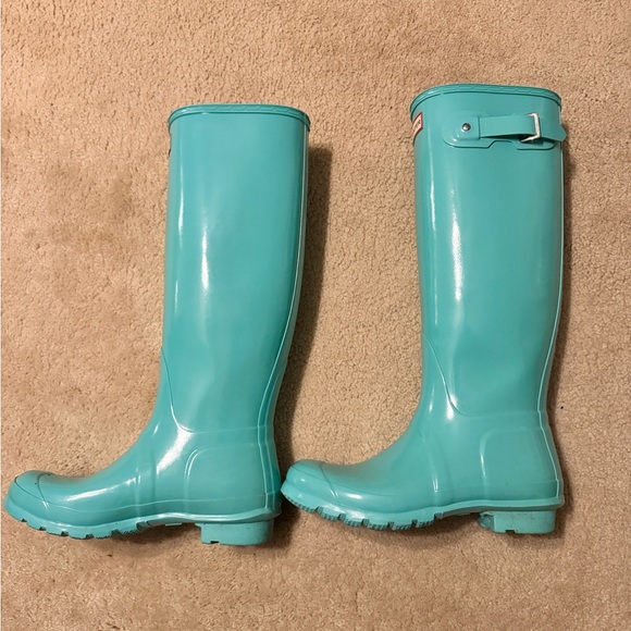 Mint/Tiffany Blue Hunter Rain Boots - Picture 2 of 9